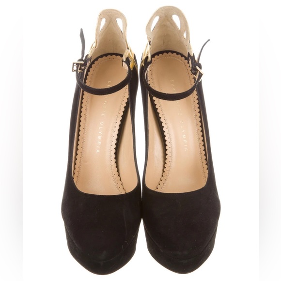Charlotte Olympia Sabrina Black Platform with Gold Shoes size 6 - Picture 6 of 13